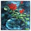 Luxe dubbele kunstkaarten Atelier for Hope afbeelding schilderij Rode roosjes in vaas